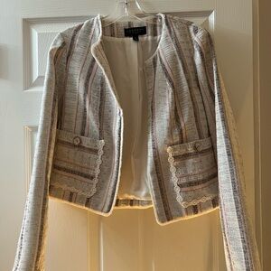 Laundry by Shelli Segal Women's Striped Jacket - Cream and Pink